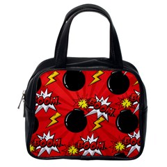 Pop Art Comic Pattern Bomb Boom Explosion Background Classic Handbag (one Side) by Simbadda