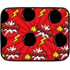 Pop Art Comic Pattern Bomb Boom Explosion Background Fleece Blanket (mini) by Simbadda