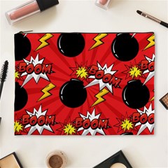 Pop Art Comic Pattern Bomb Boom Explosion Background Cosmetic Bag (xl) by Simbadda