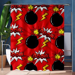 Pop Art Comic Pattern Bomb Boom Explosion Background Shower Curtain 60  X 72  (medium)  by Simbadda