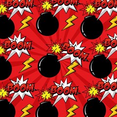 Pop Art Comic Pattern Bomb Boom Explosion Background Play Mat (rectangle) by Simbadda