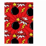 Pop Art Comic Pattern Bomb Boom Explosion Background Small Garden Flag (Two Sides) Front