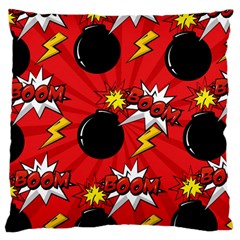 Pop Art Comic Pattern Bomb Boom Explosion Background Large Cushion Case (one Side) by Simbadda