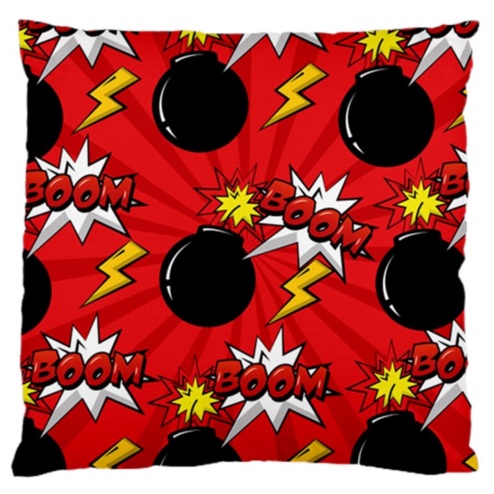 Pop Art Comic Pattern Bomb Boom Explosion Background Large Cushion Case (One Side)