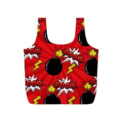 Pop Art Comic Pattern Bomb Boom Explosion Background Full Print Recycle Bag (s) by Simbadda