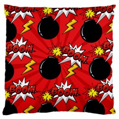 Pop Art Comic Pattern Bomb Boom Explosion Background Standard Premium Plush Fleece Cushion Case (two Sides) by Simbadda