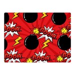 Pop Art Comic Pattern Bomb Boom Explosion Background Two Sides Premium Plush Fleece Blanket (Mini) 35 x27  Blanket Front