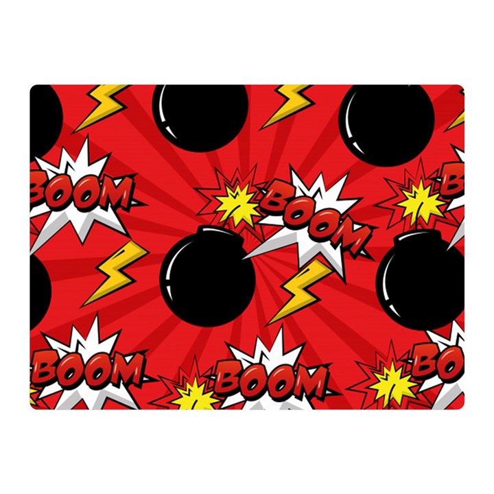 Pop Art Comic Pattern Bomb Boom Explosion Background Two Sides Premium Plush Fleece Blanket (Mini)