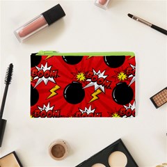 Pop Art Comic Pattern Bomb Boom Explosion Background Cosmetic Bag (xs) by Simbadda