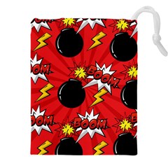 Pop Art Comic Pattern Bomb Boom Explosion Background Drawstring Pouch (5xl) by Simbadda