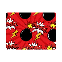 Pop Art Comic Pattern Bomb Boom Explosion Background Premium Plush Fleece Blanket (mini) by Simbadda