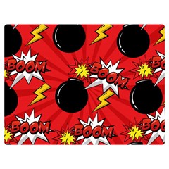 Pop Art Comic Pattern Bomb Boom Explosion Background Premium Plush Fleece Blanket (extra Small) by Simbadda