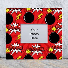 Pop Art Comic Pattern Bomb Boom Explosion Background White Wall Photo Frame 5  X 7  by Simbadda