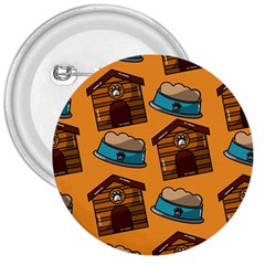 Pet House Bowl Food Seamless Pattern 3  Buttons by Simbadda