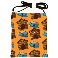 Pet House Bowl Food Seamless Pattern Shoulder Sling Bag by Simbadda