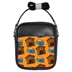 Pet House Bowl Food Seamless Pattern Girls Sling Bag by Simbadda