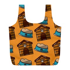 Pet House Bowl Food Seamless Pattern Full Print Recycle Bag (l) by Simbadda