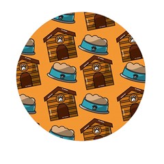 Pet House Bowl Food Seamless Pattern Mini Round Pill Box by Simbadda