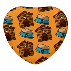 Pet House Bowl Food Seamless Pattern Heart Glass Fridge Magnet (4 Pack) by Simbadda