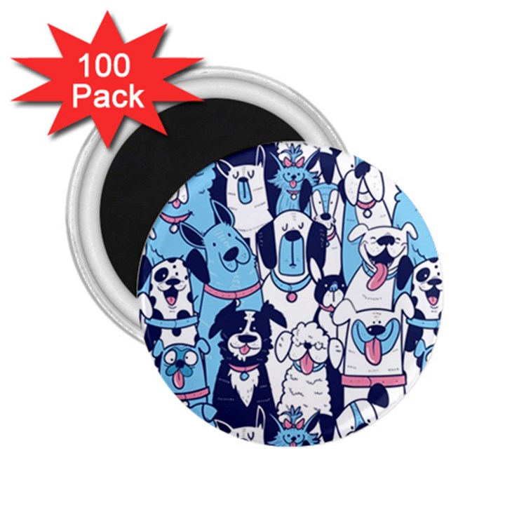 Dogs Seamless Pattern 2.25  Magnets (100 pack) 