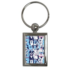 Dogs Seamless Pattern Key Chain (rectangle) by Simbadda