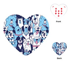 Dogs Seamless Pattern Playing Cards Single Design (heart) by Simbadda