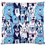 Dogs Seamless Pattern Large Premium Plush Fleece Cushion Case (One Side) Front