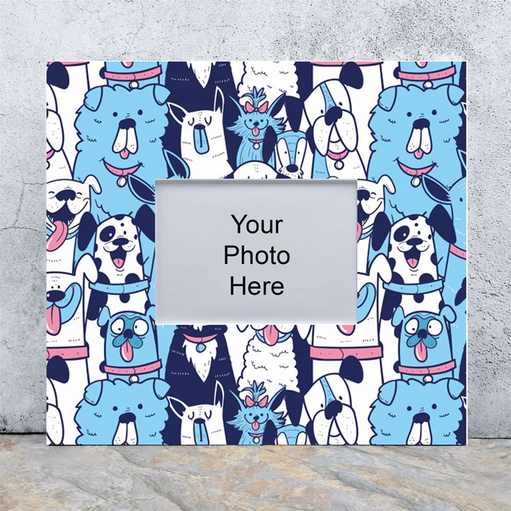 Dogs Seamless Pattern White Wall Photo Frame 5  x 7 