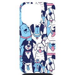 Dogs Seamless Pattern Iphone 14 Pro Black Uv Print Case by Simbadda