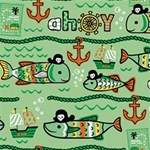 Seamless Pattern Fishes Pirates Cartoon Play Mat (Rectangle) Front