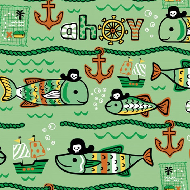 Seamless Pattern Fishes Pirates Cartoon Play Mat (Rectangle)