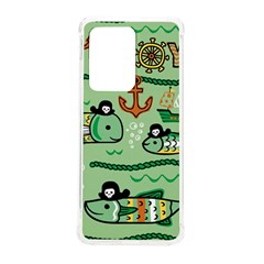 Seamless Pattern Fishes Pirates Cartoon Samsung Galaxy S20 Ultra 6 9 Inch Tpu Uv Case by Simbadda