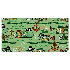 Seamless Pattern Fishes Pirates Cartoon Banner And Sign 4  X 2  by Simbadda