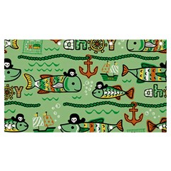 Seamless Pattern Fishes Pirates Cartoon Banner And Sign 7  X 4  by Simbadda