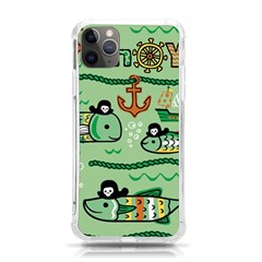 Seamless Pattern Fishes Pirates Cartoon Iphone 11 Pro Max 6 5 Inch Tpu Uv Print Case by Simbadda