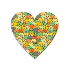 Seamless Pattern With Doodle Bunny Heart Magnet by Simbadda