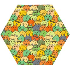 Seamless Pattern With Doodle Bunny Wooden Puzzle Hexagon by Simbadda