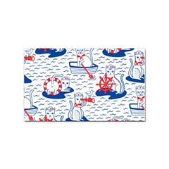 Nautical Cats Seamless Pattern Sticker (rectangular) by Simbadda