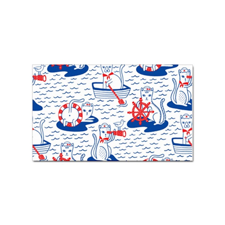 Nautical Cats Seamless Pattern Sticker Rectangular (10 pack)