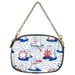 Nautical Cats Seamless Pattern Chain Purse (two Sides) by Simbadda