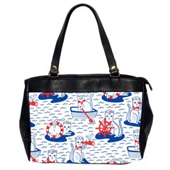 Nautical Cats Seamless Pattern Oversize Office Handbag (2 Sides) by Simbadda