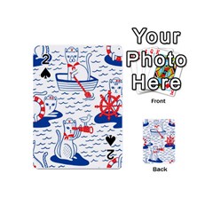 Nautical Cats Seamless Pattern Playing Cards 54 Designs (mini) by Simbadda