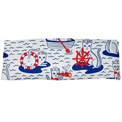 Nautical Cats Seamless Pattern Body Pillow Case Dakimakura (two Sides) by Simbadda