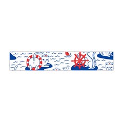 Nautical Cats Seamless Pattern Premium Plush Fleece Scarf (mini) by Simbadda