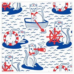 Nautical Cats Seamless Pattern Lightweight Scarf  by Simbadda