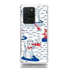 Nautical Cats Seamless Pattern Samsung Galaxy S20 Ultra 6 9 Inch Tpu Uv Case by Simbadda