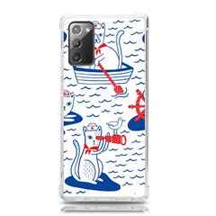 Nautical Cats Seamless Pattern Samsung Galaxy Note 20 Tpu Uv Case by Simbadda