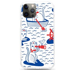 Nautical Cats Seamless Pattern Iphone 12 Pro Max Tpu Uv Print Case by Simbadda