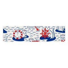 Nautical Cats Seamless Pattern Banner And Sign 4  X 1  by Simbadda