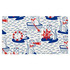 Nautical Cats Seamless Pattern Banner And Sign 7  X 4  by Simbadda